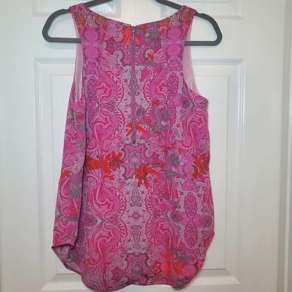Cabi 127 Pink Jubilee Printed Sleeveless Blouse Sz S - Picture 5 of 10